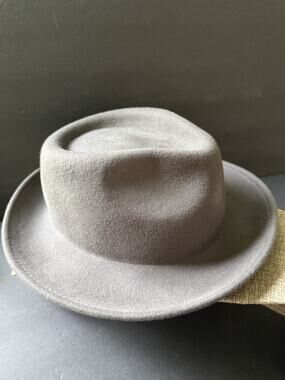 Hats In The Belfry Gray Fedora Hat Large 100% Wool Classic Hat XXL New Classic